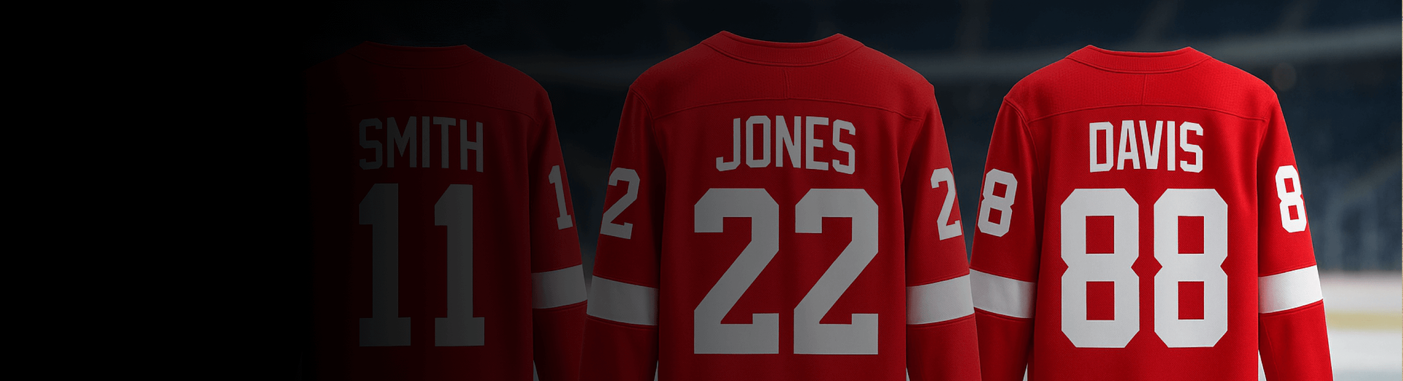 Three friends wearing Columbus Blue Jacket Jerseys